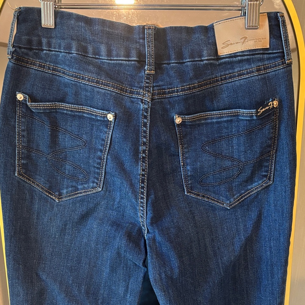 Seven7 Women's Dark Tummy Control Straight Leg Jeans
